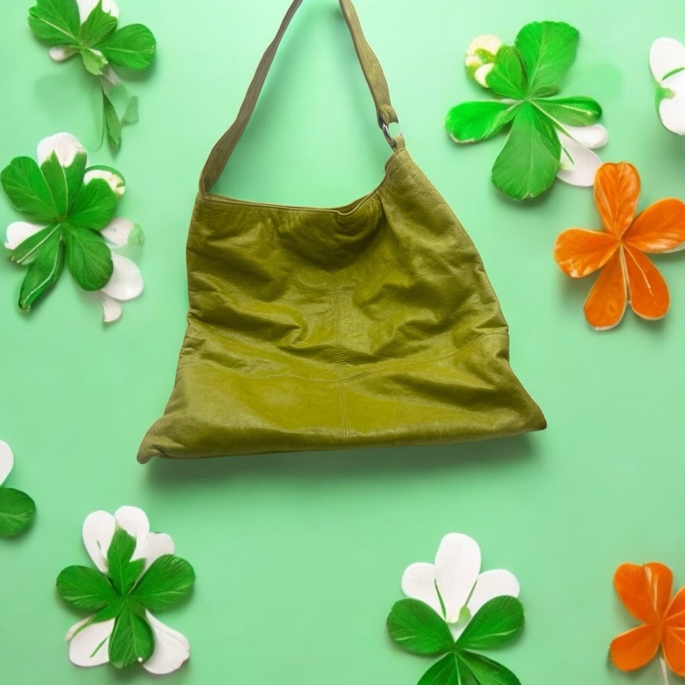 Olive Green Hobo Bag with Soft Fabric and Shoulder Strap